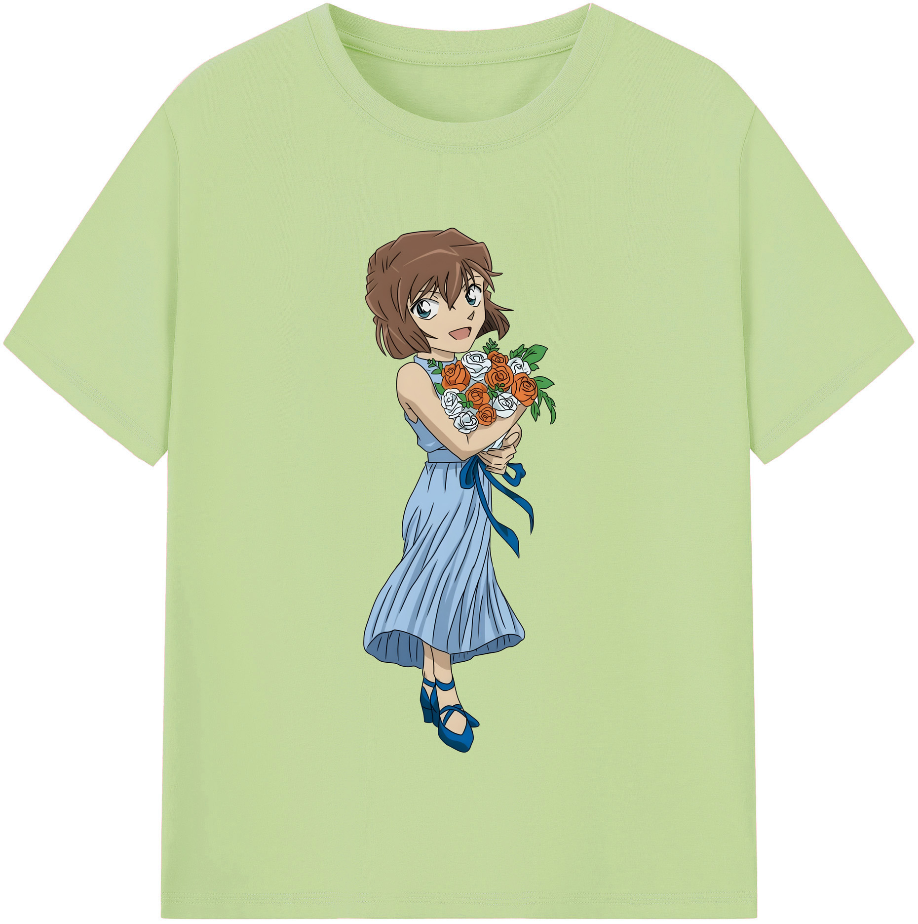 （画像用） 名探偵コナン 灰原 哀 はいばら あい Detective Conan Anita Hailey、Vi Graythorn Haibara Ai 綿100％半袖Tシャツ（フロントプリント）